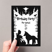 白黒ライディングフードウルフツリーズ誕生日 アクリル招待状 (インサイチュ (ポータブル))