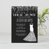 白黒ライトグラマラスブライダルシャワーInv 招待状 (スタンド正面)