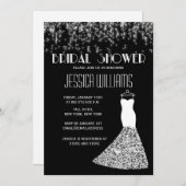 白黒ライトグラマラスブライダルシャワーInv 招待状 (正面/裏面)