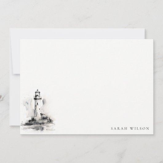 白黒ライトハウススケ航海のッチ結婚ズ ノートカード (正面)