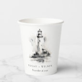 白黒ライトハウススケ航海のッチ結婚ズ 紙コップ (正面)