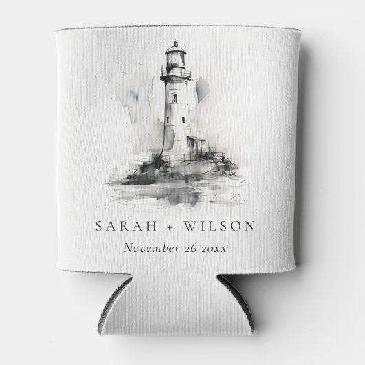 白黒ライトハウススケ航海のッチ結婚ズ 缶クーラー (正面)