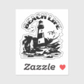 白黒ライトハウスビーチライフ シール (シート)