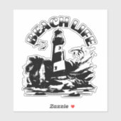 白黒ライトハウスビーチライフ シール (シート)