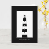 白黒ライトハウスマザーズデイカード カード (黄色い花)