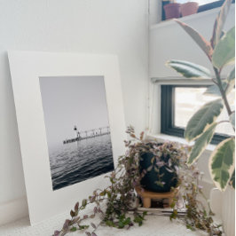 白黒ライトハウス写真ポスター ポスター