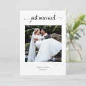 白黒ライトフォト結婚の発表 招待状 (スタンド正面)