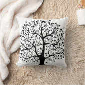 白黒ライフツリー クッション (ブランケット)