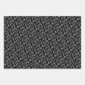 白黒ライフ最高のエバータイポグラフィ ラッピングペーパーシート (正面)