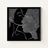 白黒ラインアートのカップル ノートブック (裏面)