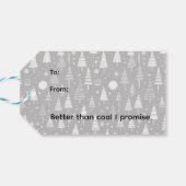 白黒ラインアートクリスマスツリー&オーナメント ギフトタグ (裏面横)