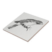 白黒ラインスケッチバード タイル (側面)