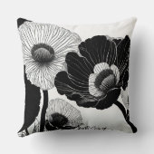 白黒ラインスケッチポピー クッション (裏面)