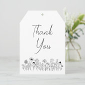 白黒ラインスケッチ野花 サンキューカード (スタンド正面)