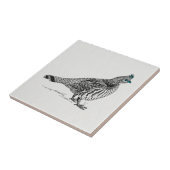 白黒ラインスケッチ野鳥 タイル (側面)