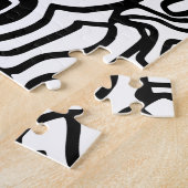 白黒ライントリップ（幻覚体験）のようなポートレート ジグソーパズル (側面)