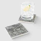 白黒ライントリップ（幻覚体験）のようなポートレート ストーンコースター (横)