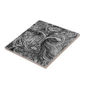 白黒ライントリップ（幻覚体験）のようなポートレート タイル (側面)