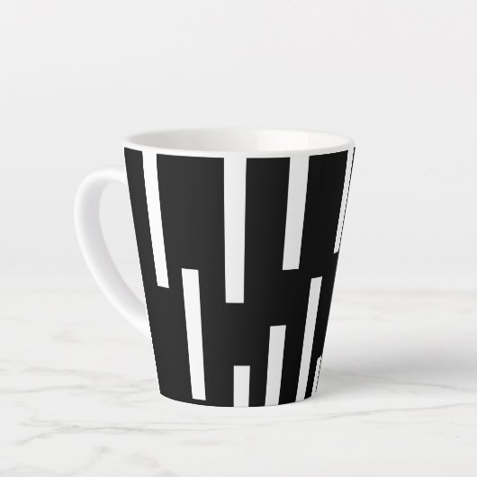 白黒ラインミニマルモダンリスト4クララ カフェラテマグ (左アングル)
