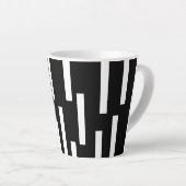白黒ラインミニマルモダンリスト4クララ カフェラテマグ (右アングル)
