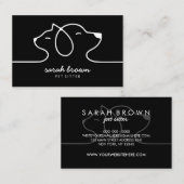 白黒ラインロゴキャットドッグペット 名刺 (正面/裏面)