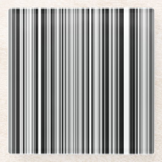 白黒ライン ガラスコースター (正面)