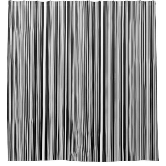 白黒ライン シャワーカーテン (正面)