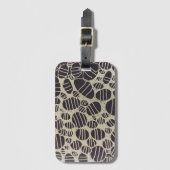 白黒ラウンド抽象芸術アートデザイン荷物 ラゲッジタグ (正面縦)