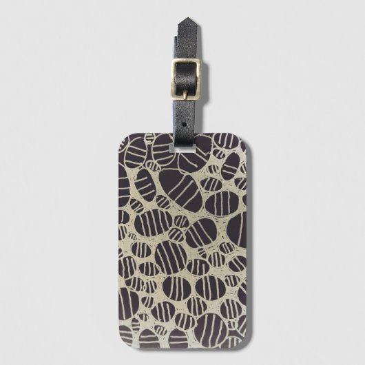 白黒ラウンド抽象芸術アートデザイン荷物 ラゲッジタグ (正面縦)