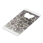 白黒ラウンド抽象芸術アートデザイン クレジットカード栓抜き (正面アングル)