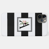 白黒ラグビーストライプズイニシャルA Case-Mate iPhoneケース (裏面(横))