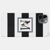 白黒ラグビーストライプズイニシャルM Case-Mate iPhoneケース (裏面(横))