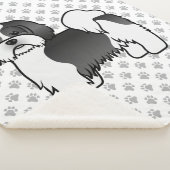 白黒ラサアプソ可愛い漫画の犬 シェルパブランケット (3/4)