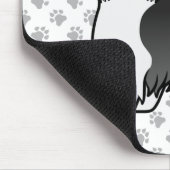 白黒ラサアプソ可愛い漫画の犬 マウスパッド (コーナー)