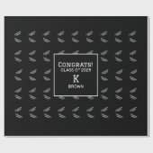 白黒ラッカスタムプパーソナライズされた紙 ラッピングペーパー (フラット)