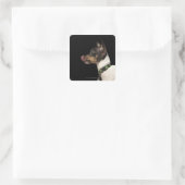 白黒ラットテリアの舌 スクエアシール (バッグ)