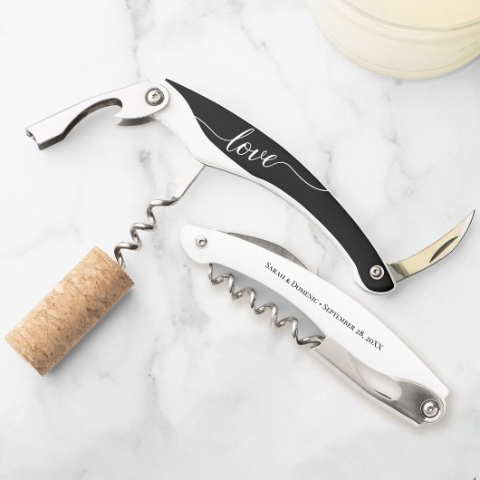 白黒ラブサンキュー結婚式の引き出物 ソムリエナイフ