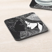 白黒ラブストーリーロマンチックキス コースター (左側)