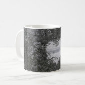 白黒ラブスノーハート写真クリスマス コーヒーマグカップ (正面左)