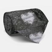 白黒ラブスノーハート写真クリスマス ネクタイ (ロール)