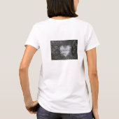 白黒ラブスノーハート写真クリスマス Tシャツ (裏面)
