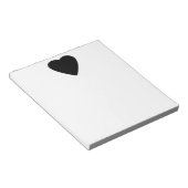 白黒ラブハートデザイン。 ノートパッド (アングル)