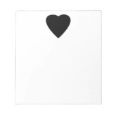 白黒ラブハートデザイン。 ノートパッド (正面)