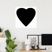 白黒ラブハートデザイン。 ポスター (ホームオフィス)