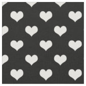 白黒ラブハートパターンデザイン ファブリック (クローズアップ)