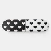 白黒ラブハートパターン スケートボード (横)
