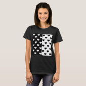 白黒ラブハートパターン Tシャツ (正面フル)