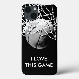 白黒ラブバスケットボール iPhone 13ケース