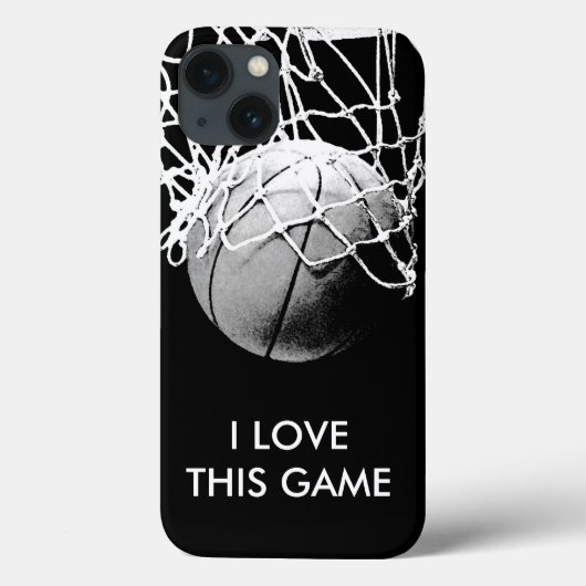 白黒ラブバスケットボール Case-Mate iPhoneケース (裏面)