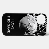 白黒ラブバスケットボール Case-Mate iPhoneケース (裏面 (横))